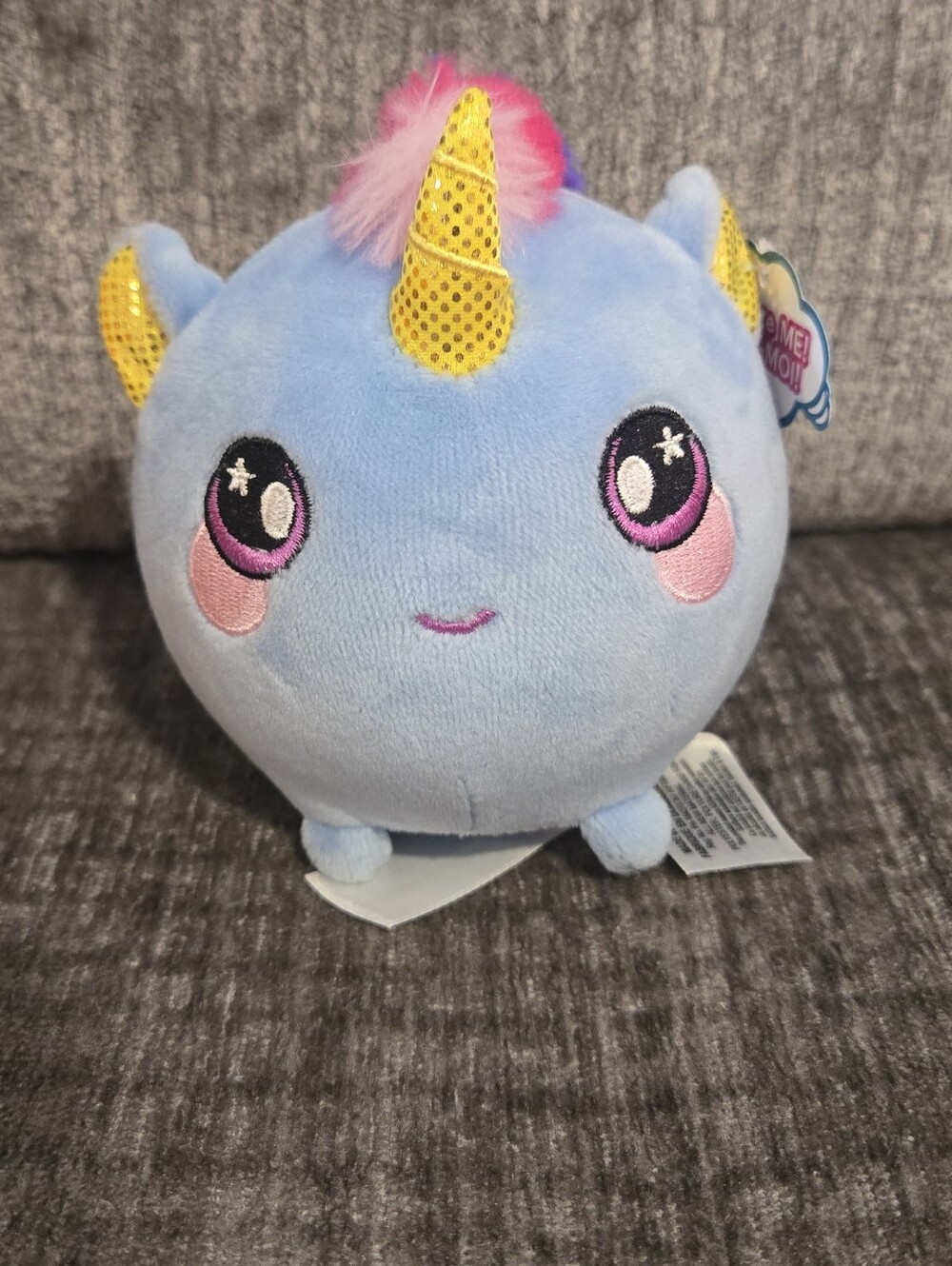 Squeezamals Beatrice Blue Unicorn 4" Squishy Plush NWT